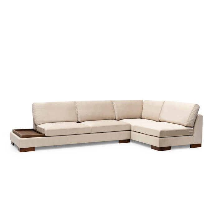 Atelier Del Sofa Tulip Corner Right con Puf - Beige